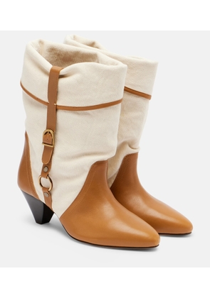 Isabel Marant Darner 55 leather-trimmed ankle boots