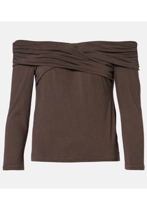 Velvet Clarissa off-shoulder cotton-blend top