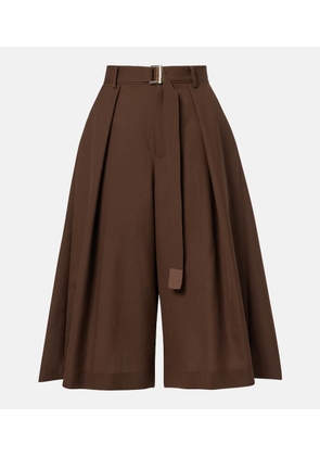 Sacai Pleated belted shorts