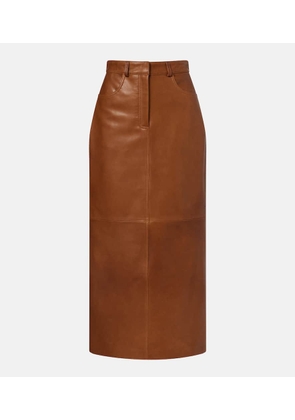 Nour Hammour Ghalia leather pencil skirt