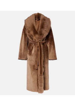 Nour Hammour Isadora shearling wrap coat