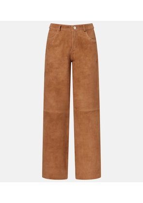 Nour Hammour Milo suede wide-leg pants