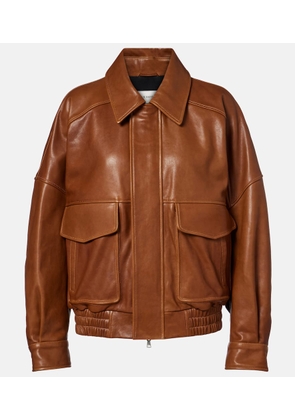 Nour Hammour Runa leather bomber jacket