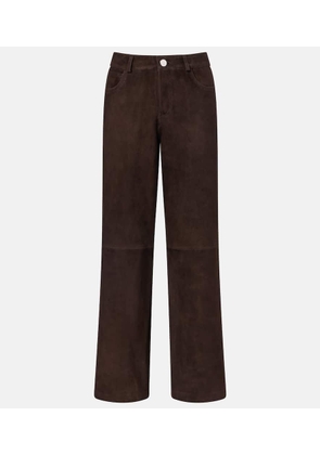 Nour Hammour Milo suede wide-leg pants