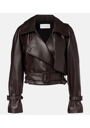 Nour Hammour Hatti cropped leather jacket