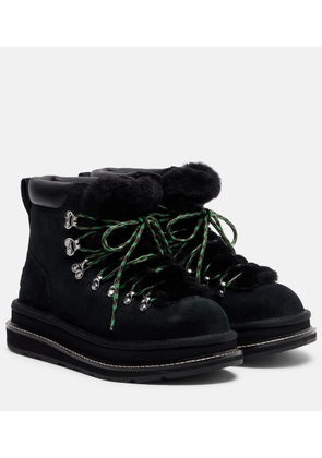 Sacai x UGG suede and shearling hiking boots
