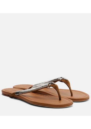 Christopher Esber Frida embellished suede thong sandals