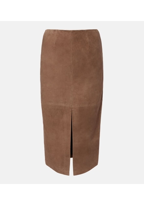 Rotate Suede pencil skirt