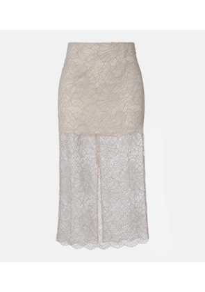 Rotate Floral lace guipure pencil skirt