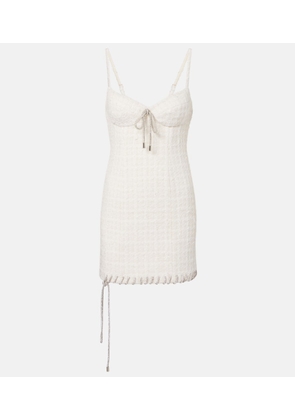Area Embellished tweed minidress