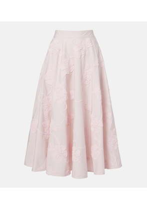 Rotate Berty embroidered cotton midi skirt