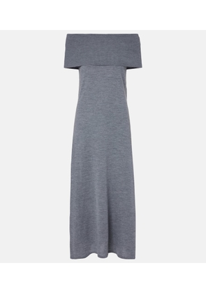 Jardin des Orangers Off-shoulder virgin wool maxi dress