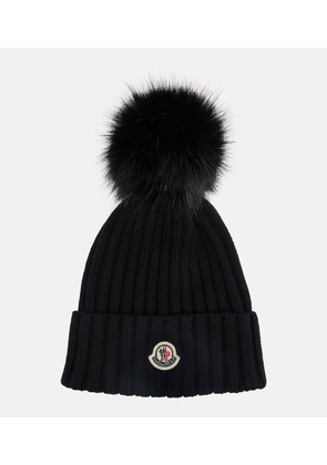 Moncler Ribbed-knit virgin wool beanie