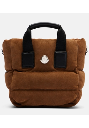 Moncler Caradoc Micro suede top-handle bag