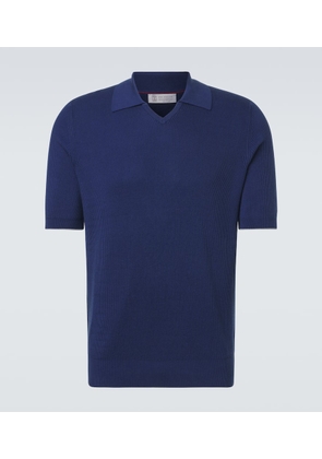 Brunello Cucinelli Ribbed-knit cotton polo shirt