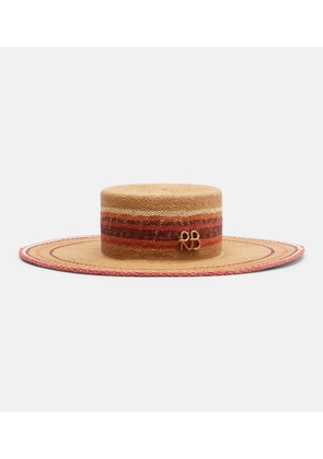 Ruslan Baginskiy Logo striped straw hat