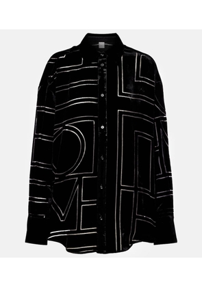 Toteme Logo oversized velvet devore shirt