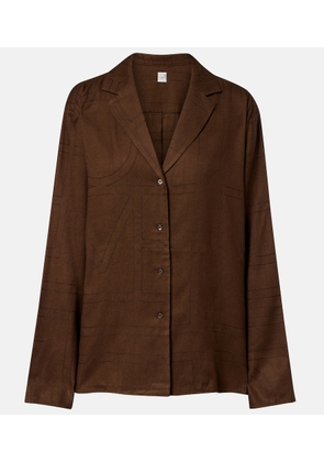 Toteme Logo flannel pajama shirt