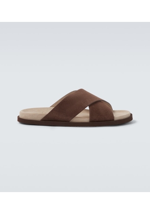 Brunello Cucinelli Suede slides