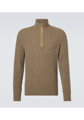Loro Piana Cable-knit cashmere half-zip sweater