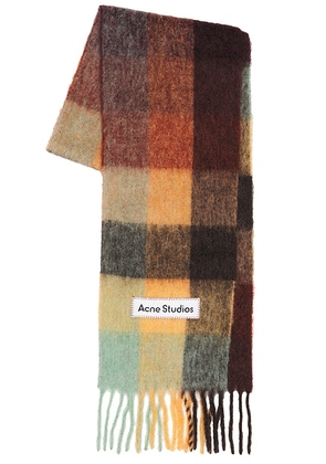 Acne Studios Scarf in Chestnut Brown  Yellow  & Green - Brown. Size all.