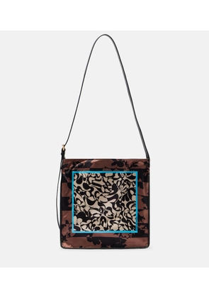Dries Van Noten Small printed satin shoulder bag