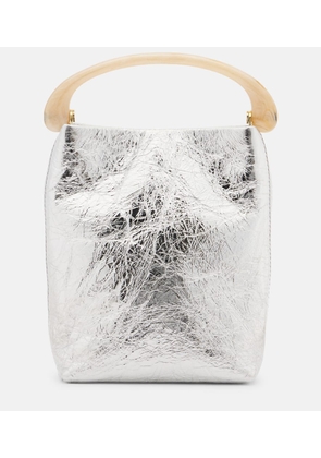 Dries Van Noten Crisp Mini metallic leather top-handle bag