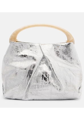 Dries Van Noten Crisp Mini metallic leather top-handle bag