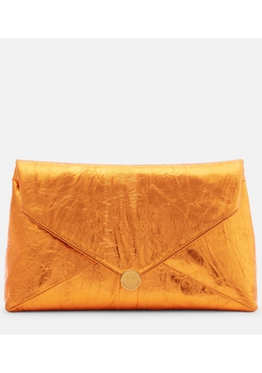 Dries Van Noten Envelope Medium metallic leather clutch