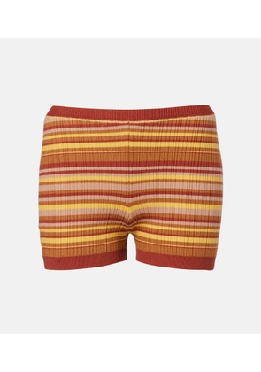 Bananhot Jack ribbed-knit striped shorts