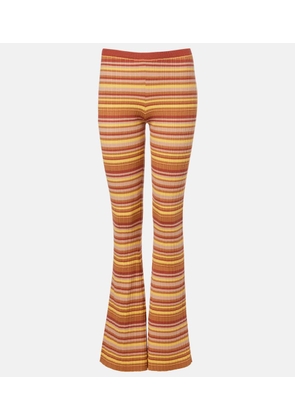 Bananhot Ann ribbed-knit striped flared pants