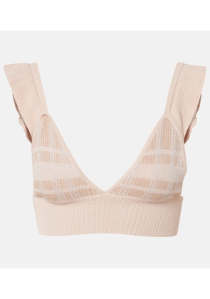 Bananhot Petra checked ribbed-knit bra top