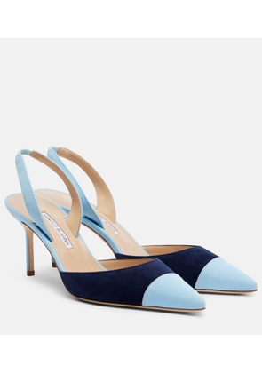 Manolo Blahnik Capsli suede slingback pumps