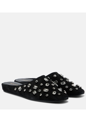 Veronica Beard Narcisa crystal-embellished suede mules