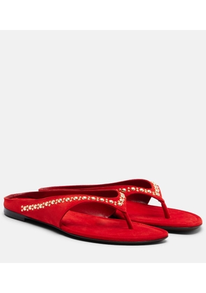 Herbert Levine Sun-kissed embellished suede thong sandals