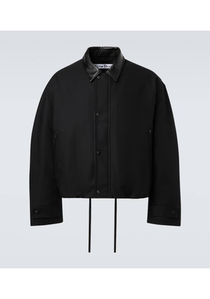 Acne Studios Leather-trimmed cotton twill bomber jacket