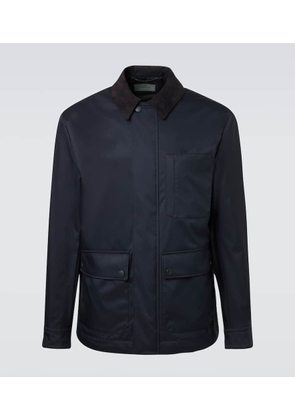 Canali Suede-trimmed blouson jacket