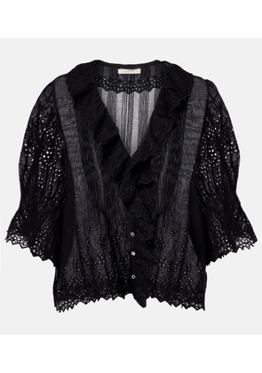 Doen Henri pointelle cotton top