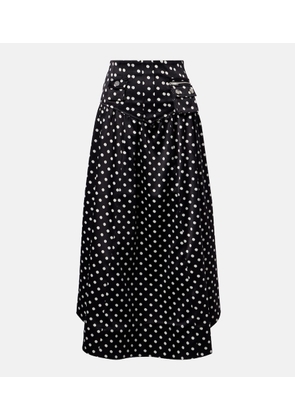 Ganni Polka-dot satin maxi skirt