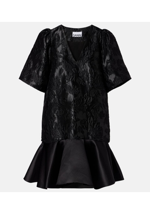 Ganni Satin cloque minidress