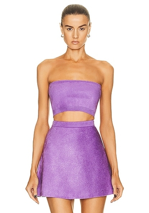 ALAÃA Velvet Bandeau Top in Glycine - Purple. Size 44 (also in ).