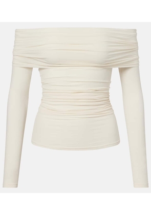 Wolford Draped semi-sheer off-shoulder top