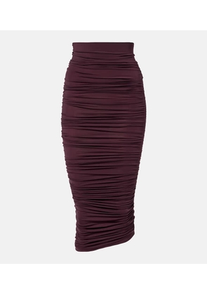 Wolford Draped sheer high-rise midi skirt