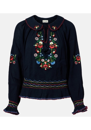 Rixo Sofira embroidered cotton top