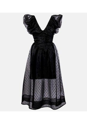 Ganni Polka-dot organza midi dress