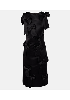 Ganni Bow-detail satin cocktail dress