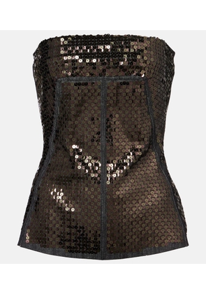 Rick Owens Sequined denim bustier top