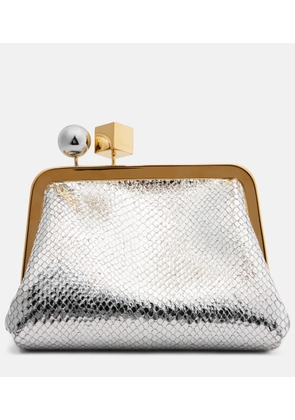 Jacquemus Berlingot Small metallic leather clutch