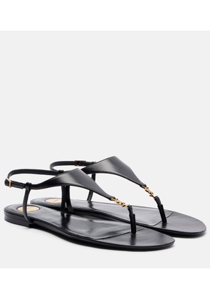 Saint Laurent Cassandre leather thong sandals