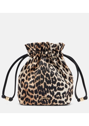 Ganni Bou leopard-print pouch